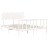 Bed Frame without Mattress White King Size Solid Wood Pine 3193472
