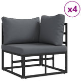 Garden Sofa Set 11 pcs Black Aluminium 3378940