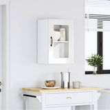 Kitchen Wall Cabinet with Glass Door Kalmar High Gloss White Engineered Wood 853529