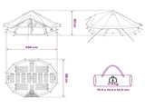 Tipi Tent Brown Grey 700 x 700 x 395 cm Polyester and Steel 42029020