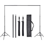 Photo Studio Kit with 3 Cotton Backdrops Adjustable Frame 3x3m 275418