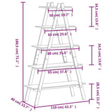 5-Tier Shelf A-shape 110x40x180.5 cm Solid Wood Pine 832332