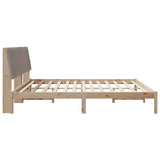 Bed Frame with Headboard Brown 200 x 200 cm Solid Pine Wood 3394401