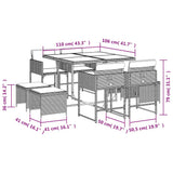 9 Piece Garden Dining Set with Cushions Brown Poly Rattan 3211317