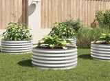 Garden Raised Bed 80x80x44 cm Galvanised Steel Silver 45520