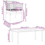 7 Piece Garden Dining Set Black Poly Rattan Glass 3334588