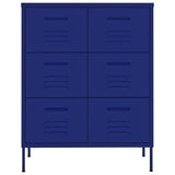Drawer Cabinet Navy Blue 80x35x101.5 cm Steel 336145