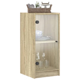 Side Cabinet with Glass Doors Sonoma Oak 35x37x75.5 cm 836401
