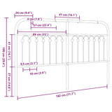 Metal Replace Headboard White 180 cm 376685