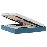 Storage Bed with Mattress Dark Blue 160 x 200 cm Velvet 3370110