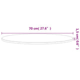 Table Top 70x1.5 cm Round Solid Wood Beech 355931