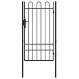 Fence Gate BOXTEL 103 x 225 cm Powder-Coated Steel Grey 42008870