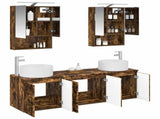 Bathroom Cabinet Set 5 pcs Smoked Oak Engineered Wood 3406563