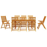 Garden Dining Set Folding 9 pcs Brown Solid Acacia Wood 3375622