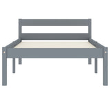 Bed Frame without Mattress Grey Solid Pine Wood 90x200 cm 283196