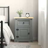 ZNTS Bedside Cabinet Mexican Pine Corona Range Grey 53x39x66 cm 282617