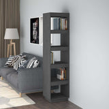 810856 Book Cabinet/Room Divider Grey 40x35x167 cm Solid Wood Pine