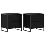 Bedside Table 2 pcs Black Oak 50 x 39.5 x 50 cm Engineered Wood 886679