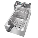 ZNTS EH81 2500W 220-240V 6.3QT/6L Stainless Steel Single Cylinder Electric Fryer UK Plug 56252372