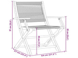 Folding Chairs 4 pcs Beige Solid Wood Acacia 3214571