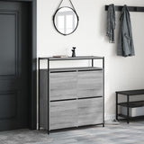 Shoe Cabinet with 4 Flip-Drawers Grey Sonoma 100x34x112 cm 3214416