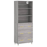 Highboard Grey Sonoma 69,5x34x180 cm Engineered Wood 3189363