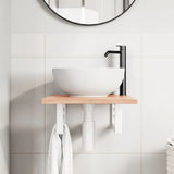 Basin Shelf Wall Mounted Steel and Solid Wood Oak 3302556