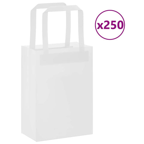 ZNTS Paper Bags 250 pcs with Handles White 15x8x21 cm 4101837