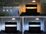 LED Nightstands Acrylic Board LED Bedside Tables for End Table with 3 Drawer Dresser for T3272P287614