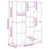 Room Divider/Book Cabinet White 100x24x140 cm Engineered Wood 800441