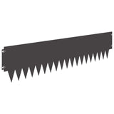 Lawn Edging 10 pcs 103 x 25 cm metal Black 8008287