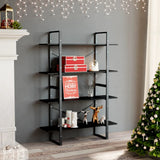Book Cabinet Black Engineered wood, Metal 100x30x140 cm 806478