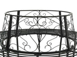 Tree Bench 8-Seater 160 x 89 cm Steel Black Round 42029531