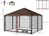 Outdoor Dog Kennel Puppy Play Pen with Canopy Garden Playpen Fence Crate Enclosure Cage Rotating T3398P349619