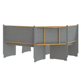 3 Piece Dining Set REINE Honey Brown and Grey Solid Wood Pine 3096569