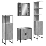 ZNTS 4 Piece Bathroom Cabinet Set Grey Sonoma Engineered Wood 3214773