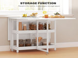 Four-Person Drop Leaf Table - White T3398P377917