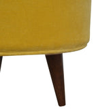 Mustard Velvet Nordic Footstool IN823