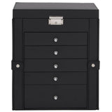 Jewellery Box 6-Layer with Mirror Lockable Black 4103565