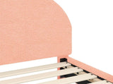 Toddler Bed Frame with Headboard Pink 70 x 140 cm Sheep Fabric 42011025
