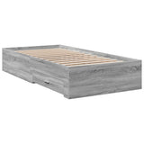 Bed Frame with Drawers without Mattress Grey Sonoma 90x200 cm 3280431