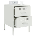 ZNTS Bedside Cabinet White 36x39x50.5 cm Steel 842932