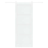 Sliding Door White 93 x 232 cm Solid Pine Wood 3333267