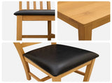 Dining Set 5 pcs Black Solid Oak Wood 3430237