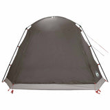 Cabin Tent with Roof Brown grey 12-Person Polyester and Steel 42029009