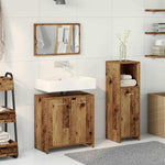 ZNTS 3 Piece Bathroom Furniture Set Old Wood Engineered Wood 3328559