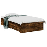 Bed Frame with Storage Smoked Oak 80 x 200 cm Engineered Wood 3429527