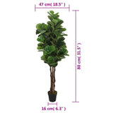 Artificial Fiddle Leaf Fig Tree 96 Leaves 80 cm Green 359011