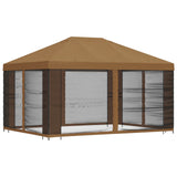 Garden Gazebo with Sidewalls 4 x 3 m Beige Polyester and Steel 900385