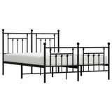 Metal Bed Frame without Mattress with Footboard Black 150x200cm 353557